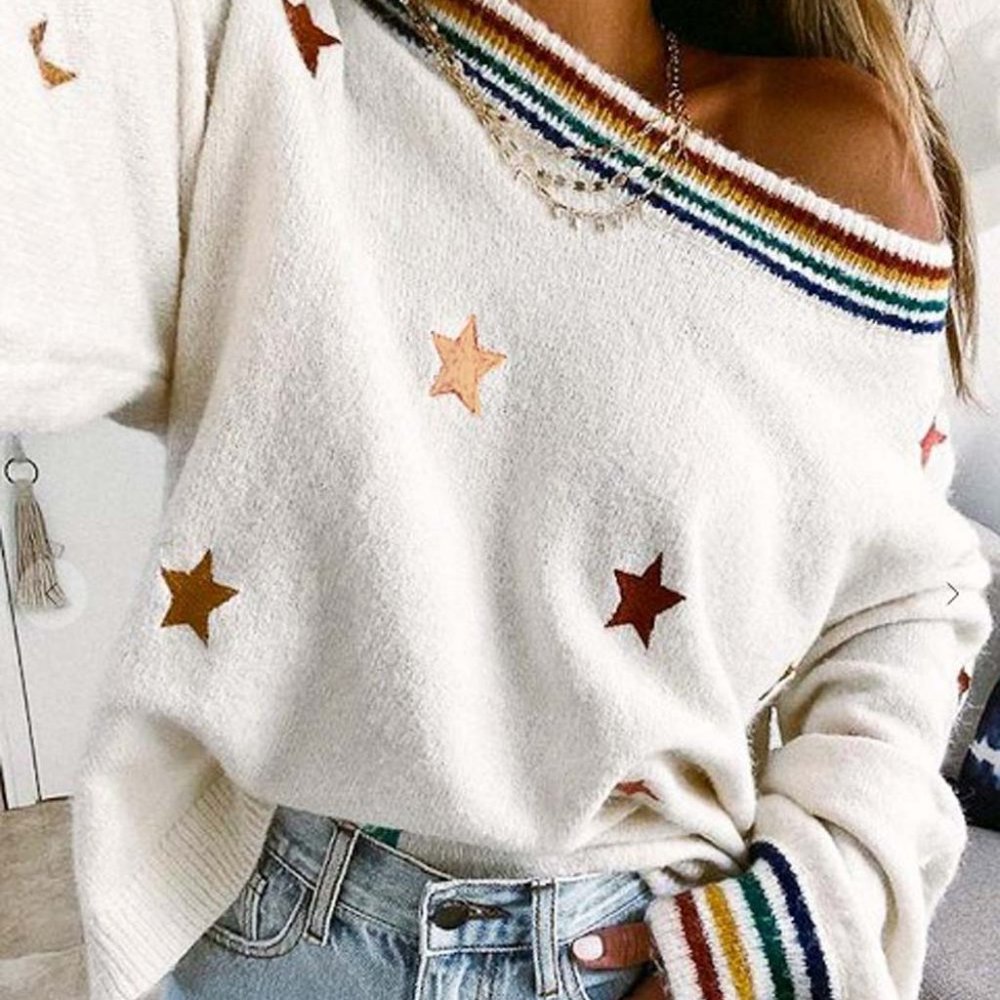 New Sweet Tie Dye Knit Oversized Sweater T…